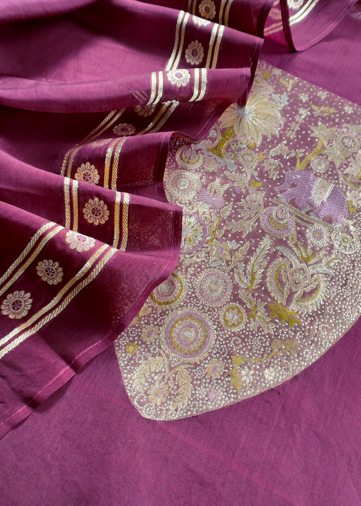Pure banarasi silk suit with kora silk dupatta

