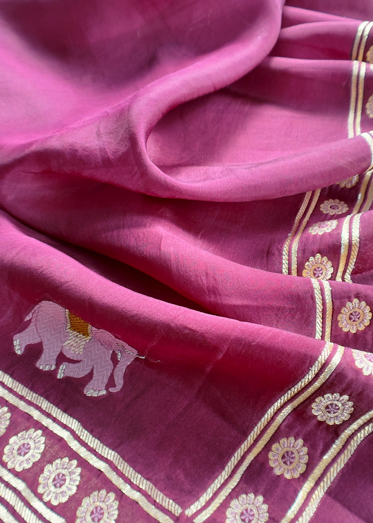 Luxury silk suit fabric with kadwa weaving

