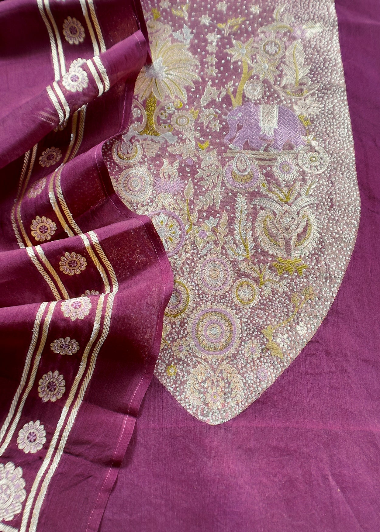 Indian traditional wear unstitched banarasi silk fabric

