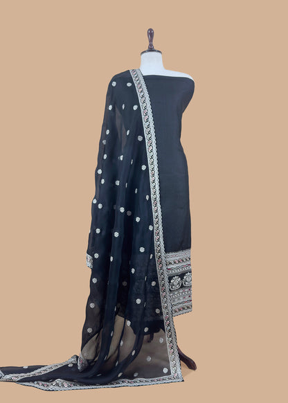 Premium quality kora silk unstitched suit with dupatta


