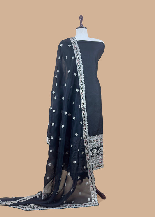 Premium quality kora silk unstitched suit with dupatta

