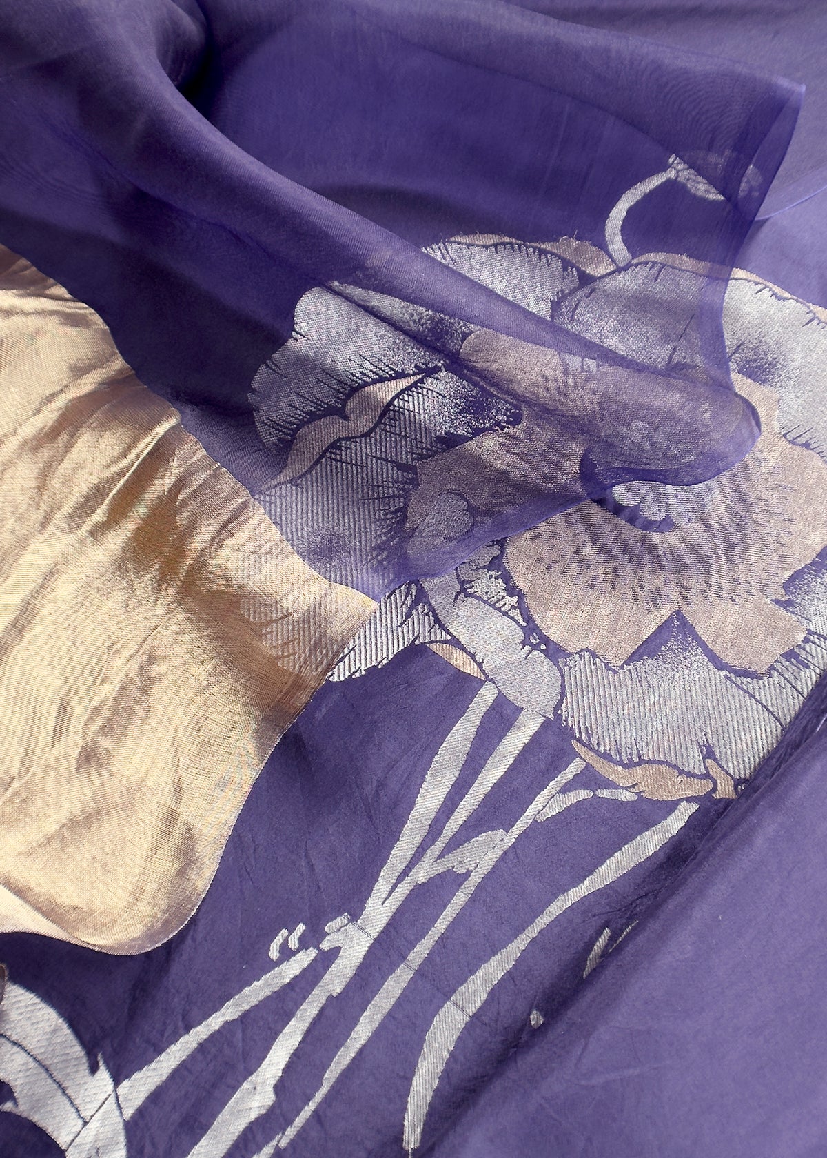 Luxury silk suit fabric with kadwa weaving

