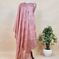 Dusty Mauve Designer Handloom Desi Tussar Suit Fabric With Embroidery