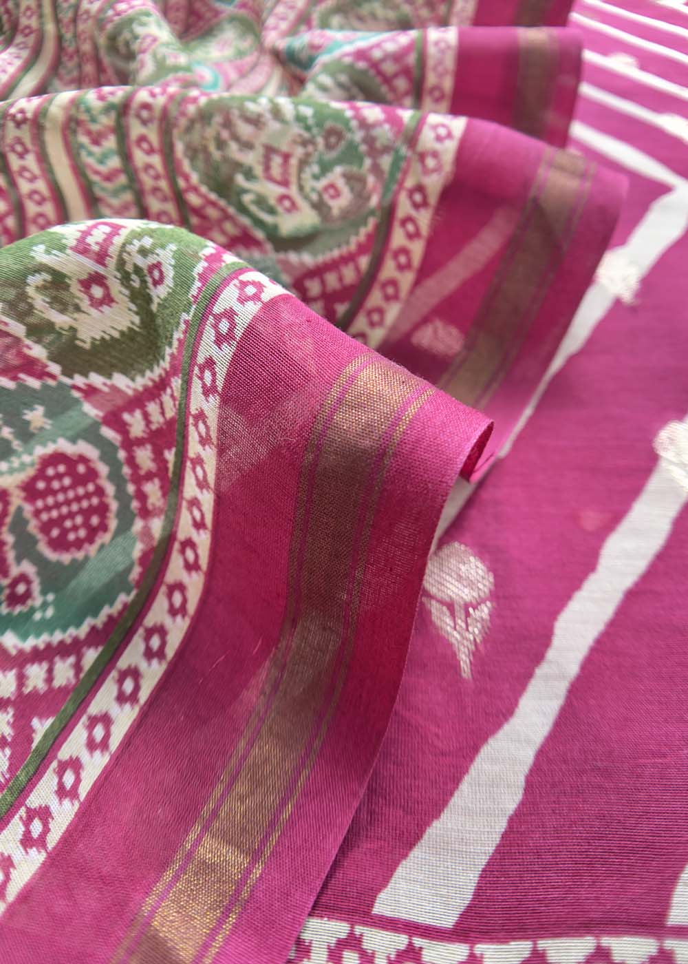 Pink Banarasi Suit With Patola Dupatta