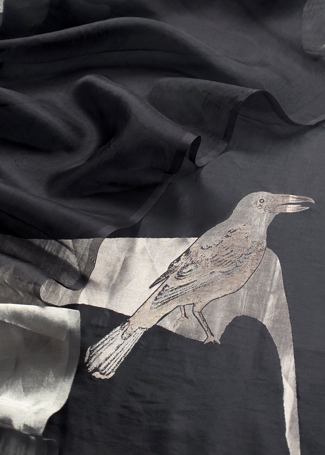 Black Handloom Silk Suit With Organza Dupatta In Kadwa Motif