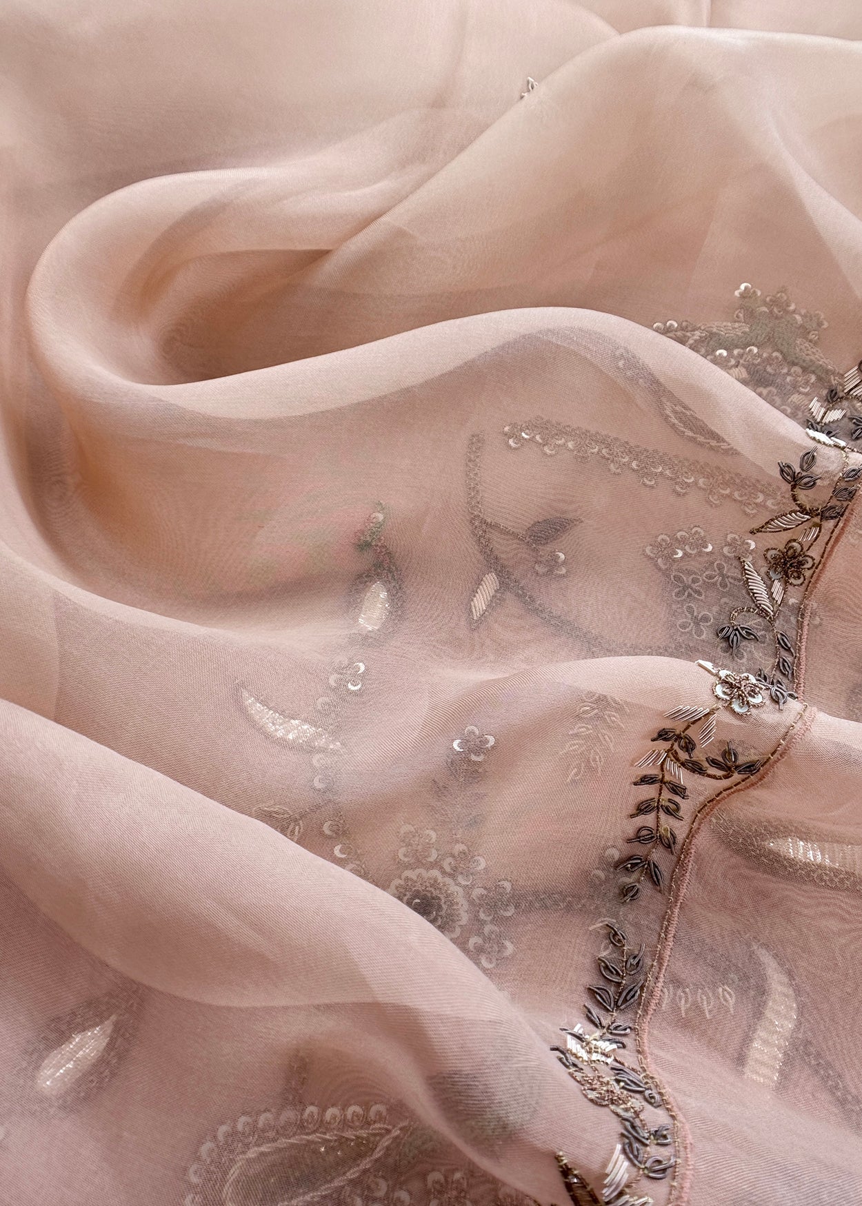 Premium quality kora silk unstitched suit with dupatta

