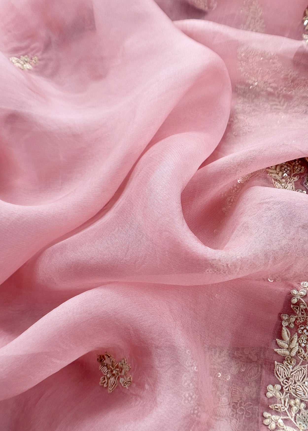 Premium quality kora silk unstitched suit with dupatta

