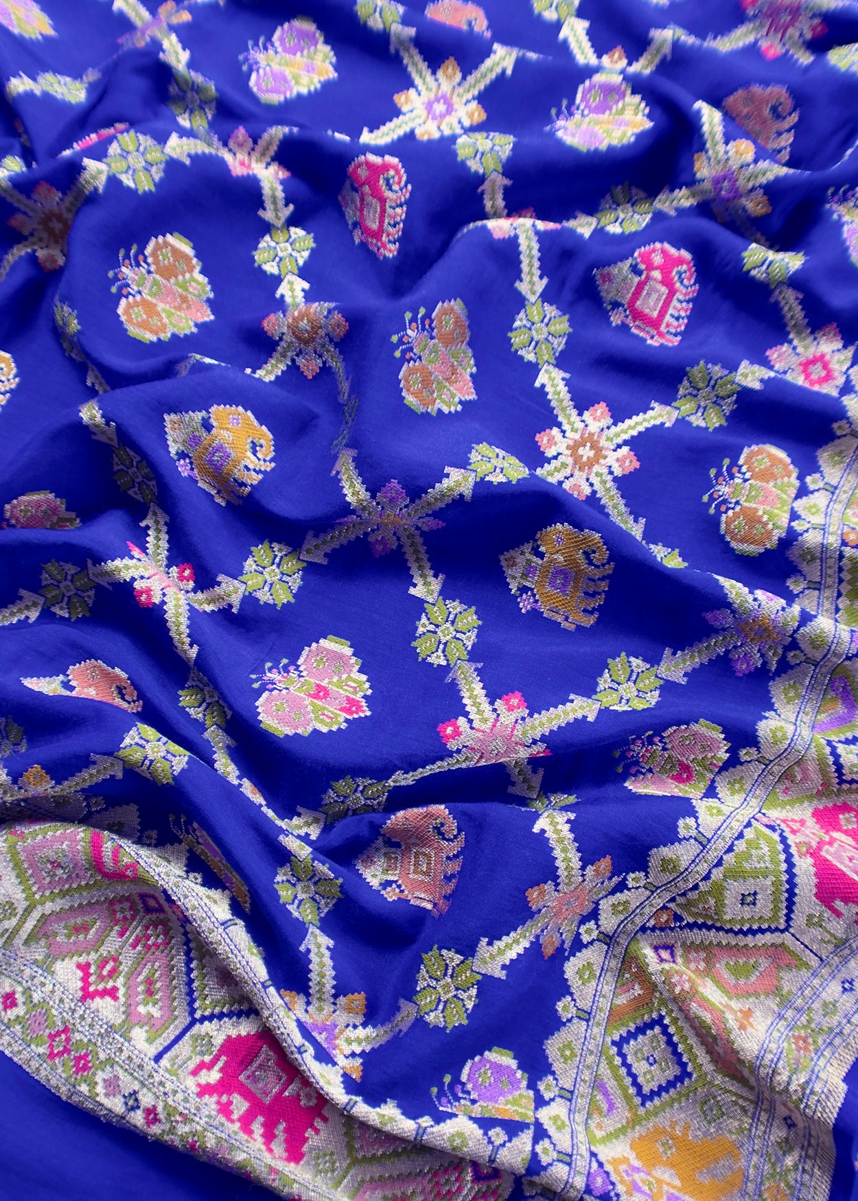 Indian ethnic wear munga tussar suit for bridal wear

