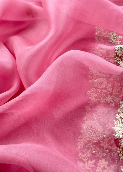 Premium quality kora silk unstitched suit with dupatta

