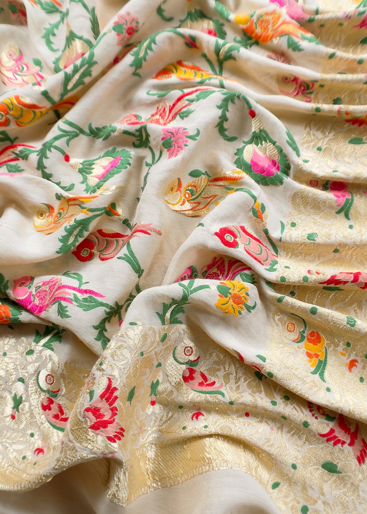 Luxury handloom munga unstitched suit with dupatta

