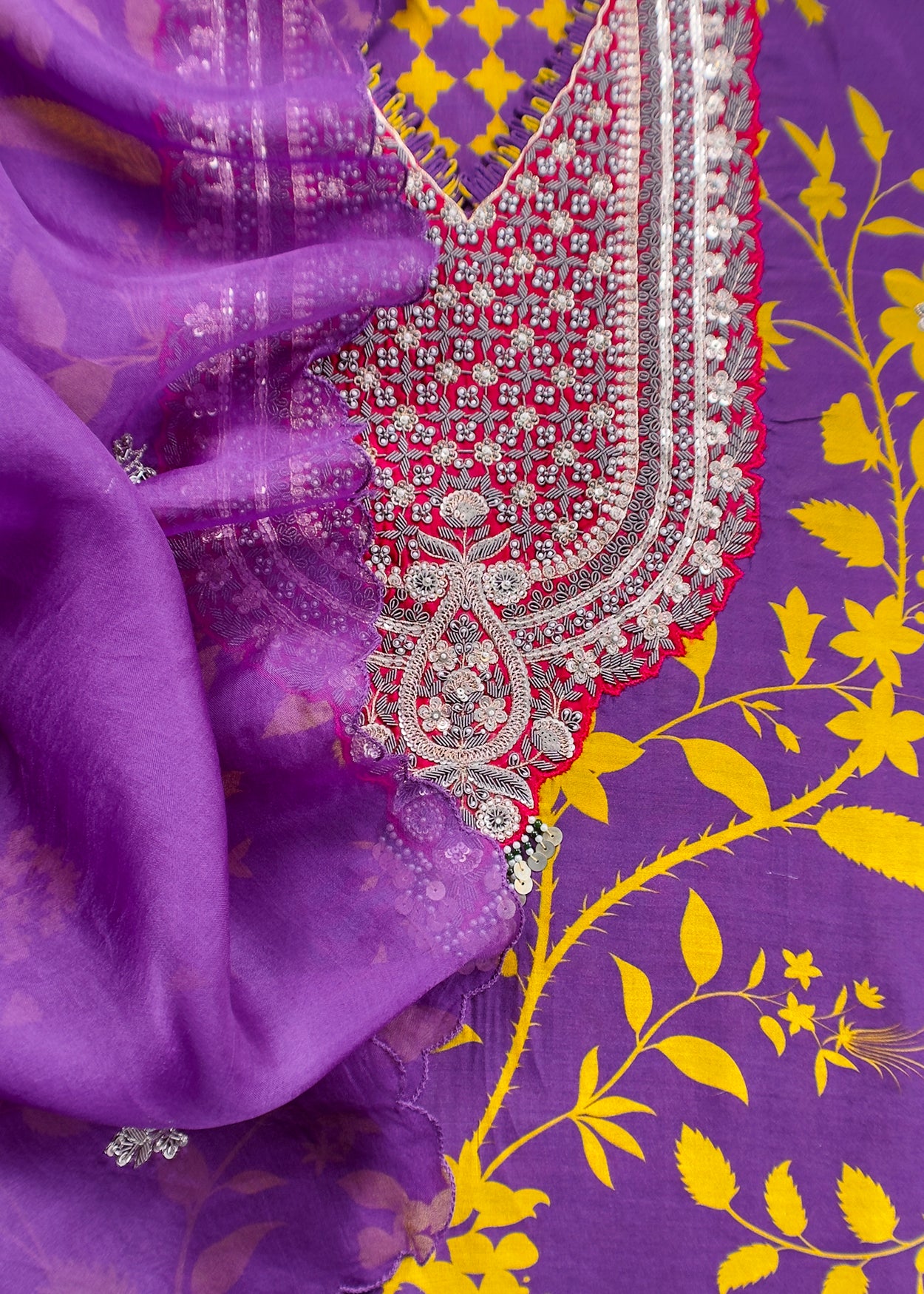 Traditional indian wedding wear dupion silk suit

