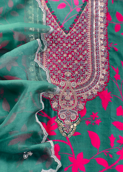Traditional indian wedding wear dupion silk suit

