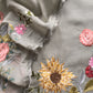 Sage Green Pure Mul Cotton Sunflower Suit With Resham Embroidery And Appliqué Work