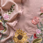 Blush Pure Mul cotton Sunflower Suit with Resham Embroidery and Appliqué Work