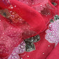Red Pure Organza Unstitched Suit With Dupatta