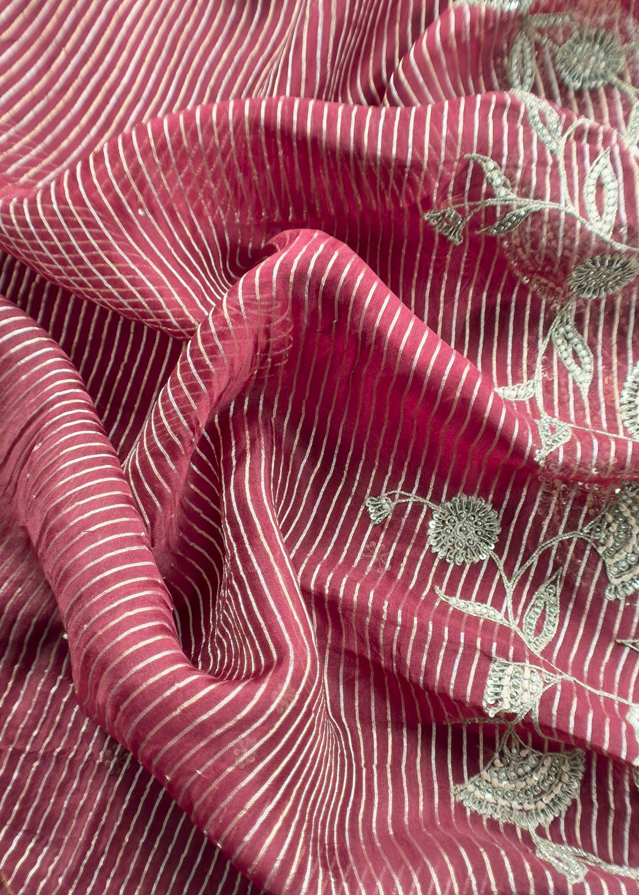 Luxury dupion silk suit with dori dabka zardosi handwork

