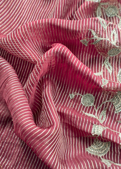 Luxury dupion silk suit with dori dabka zardosi handwork

