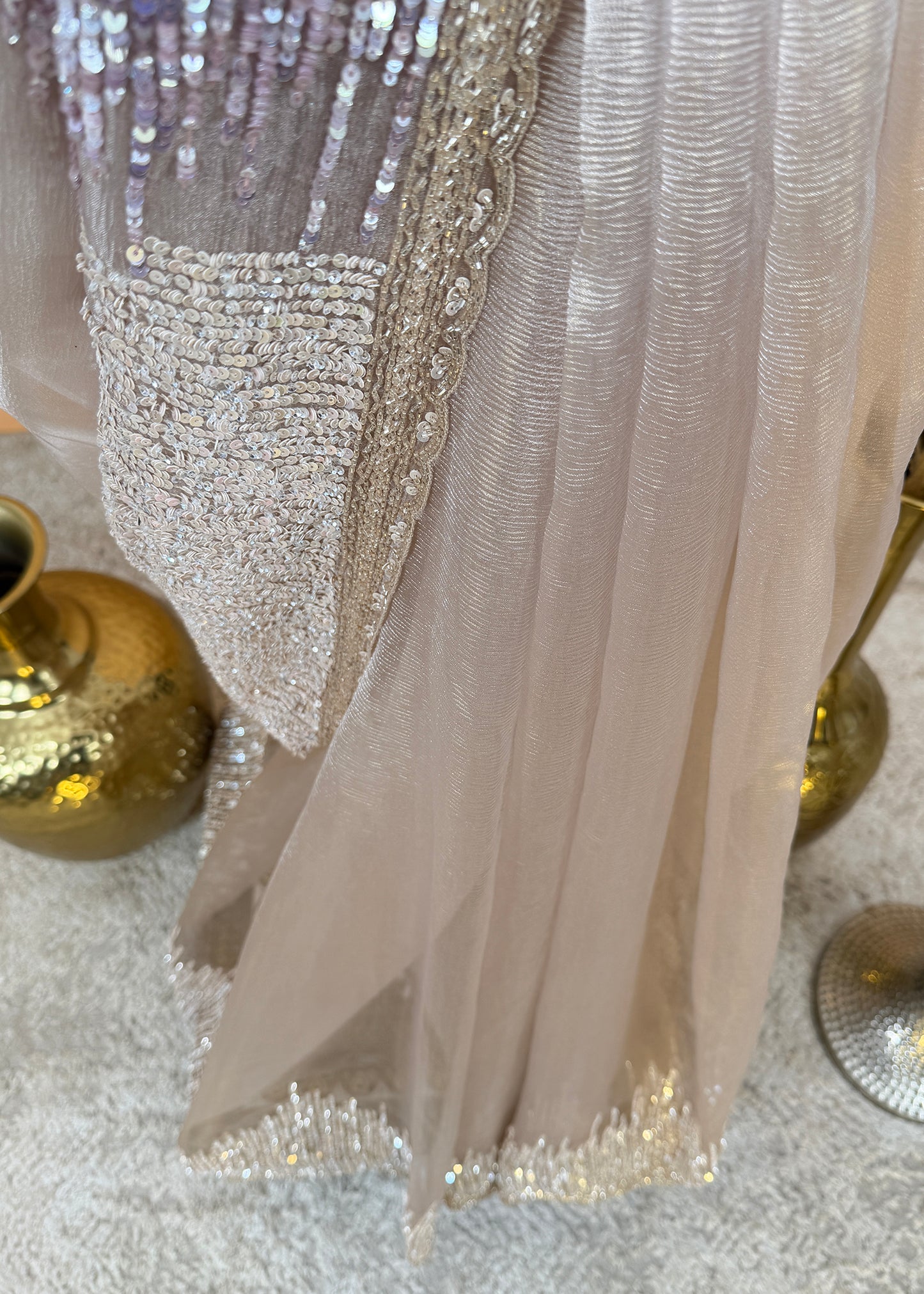 Tissue Silk Saree with Beautiful Sequins Work