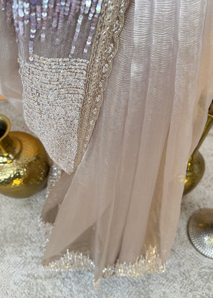 Tissue Silk Saree with Beautiful Sequins Work