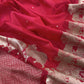 Red Katan Silk Suit Fabric With Gold Zari Pichwai Weaving