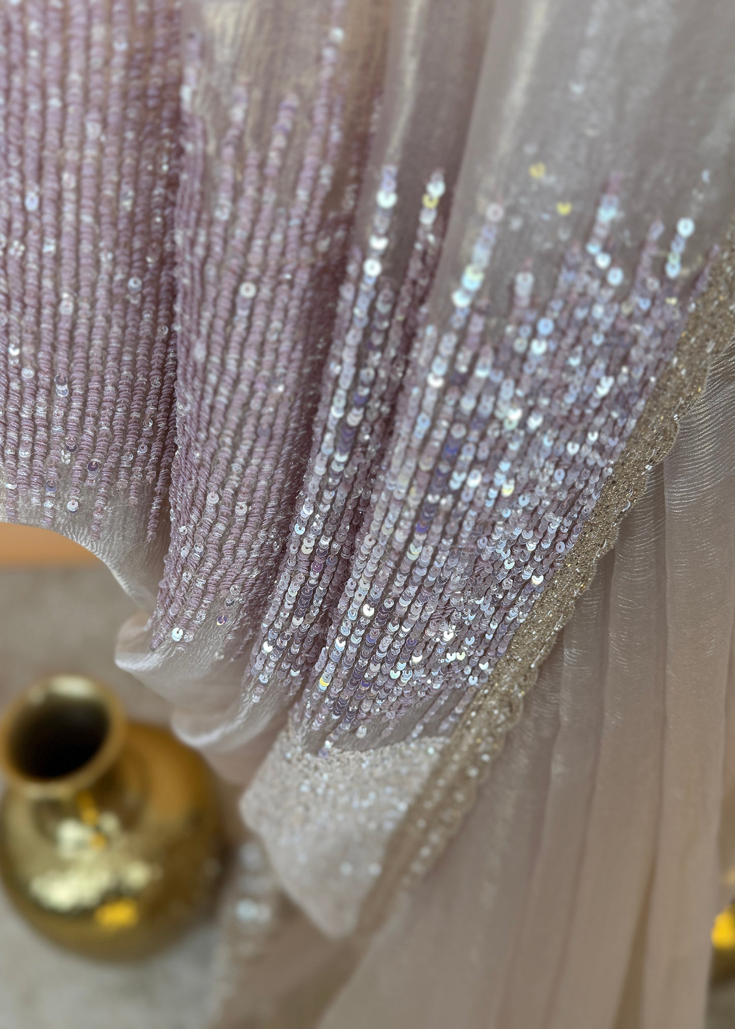 Tissue Silk Saree with Beautiful Sequins Work