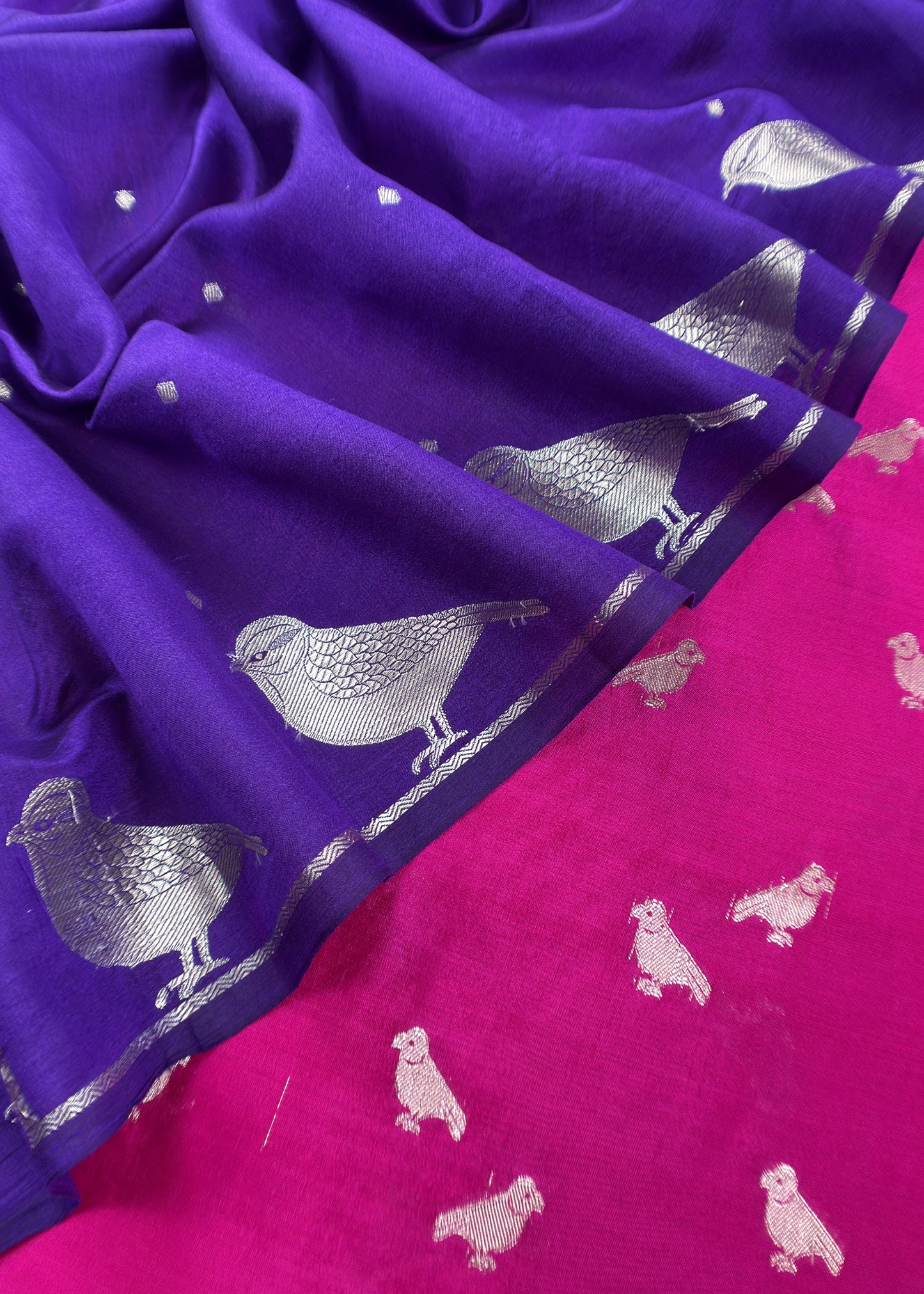 Rani And Violet Son Chiraiya Pure Silk Suit Fabric With Gold Weaving