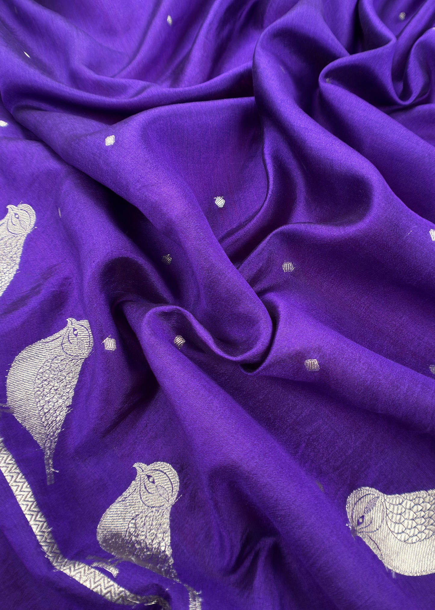 Rani And Violet Son Chiraiya Pure Silk Suit Fabric With Gold Weaving