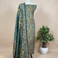 Green Raw Silk Suit In Digital Print