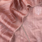 Dusty Mauve Designer Handloom Desi Tussar Suit Fabric With Embroidery