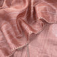 Dusty Mauve Designer Handloom Desi Tussar Suit Fabric With Embroidery