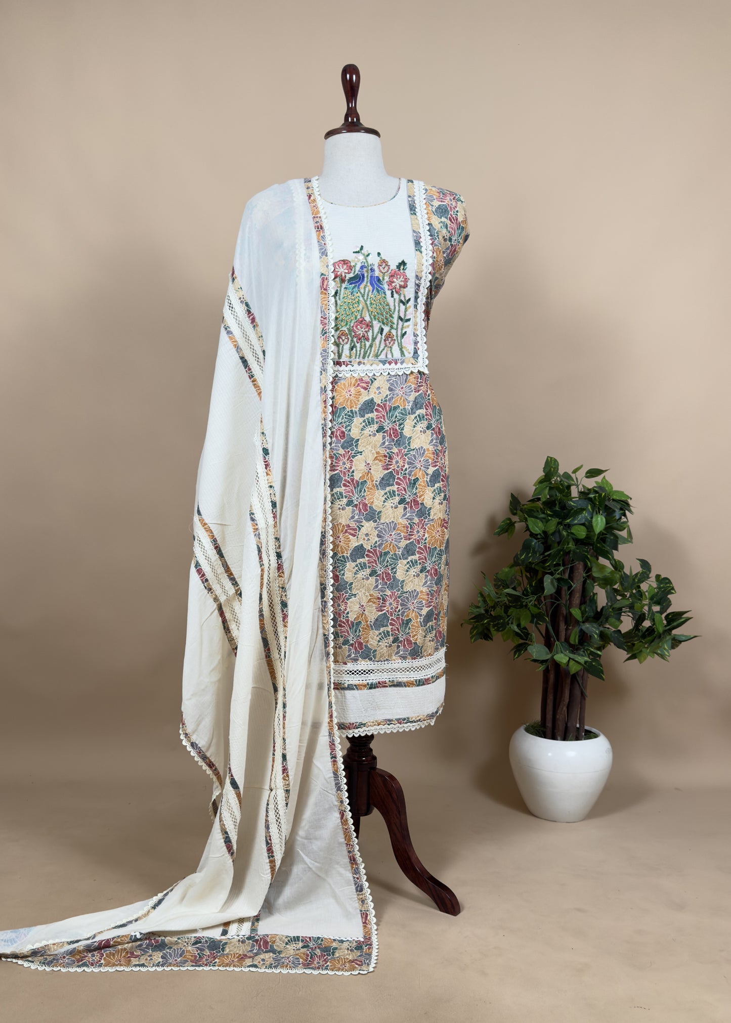 Pure Cotton Digital Print Suit With Dupatta.