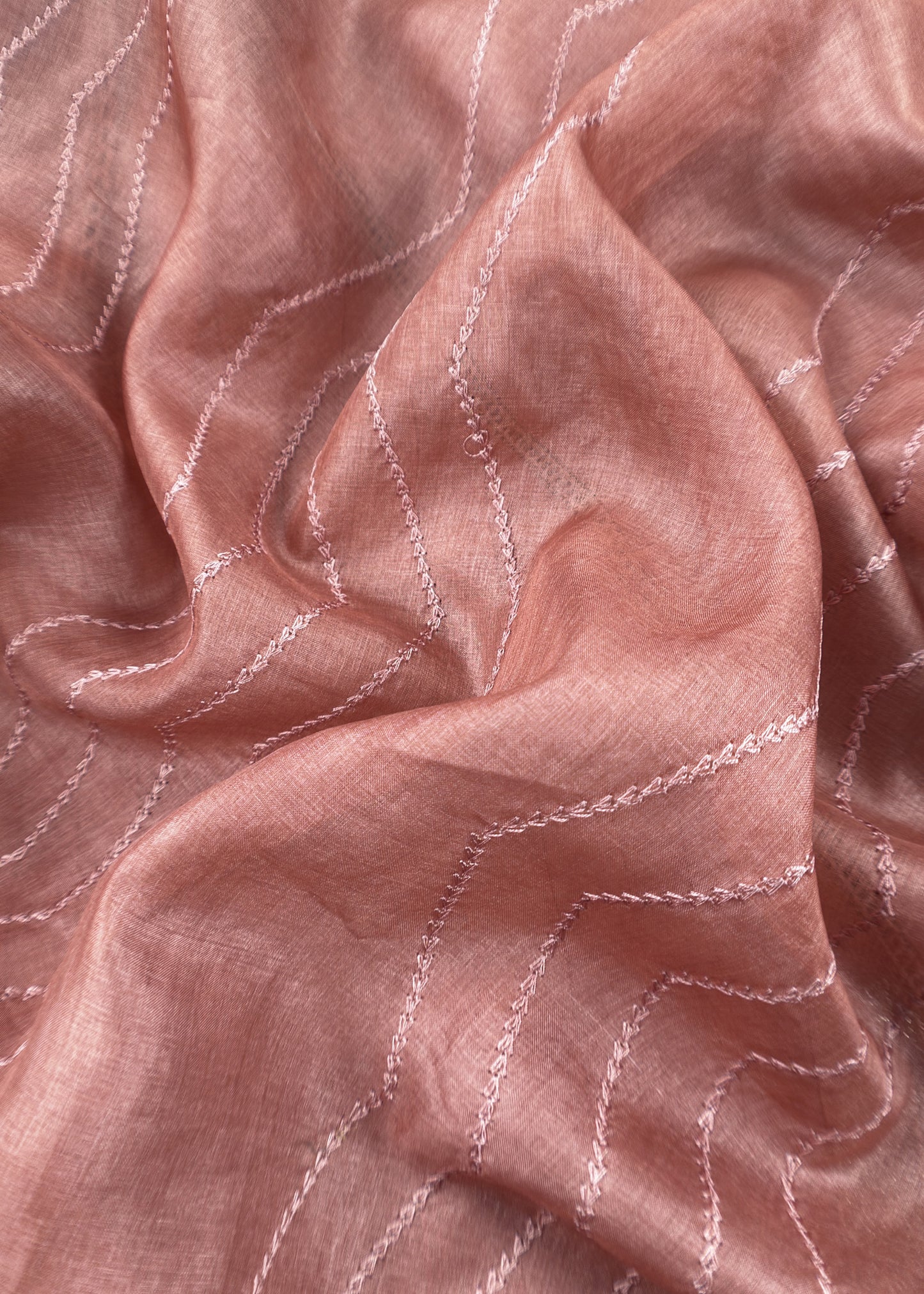 Dusty Mauve Designer Handloom Desi Tussar Suit Fabric With Embroidery