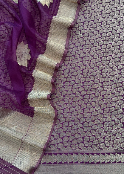 Indian Traditional Wear Brocade Organza Fabric

