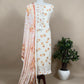 Off White Georgette Suit With Dupatta