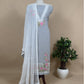 Grey Cotton Suit with Thread Embroidery