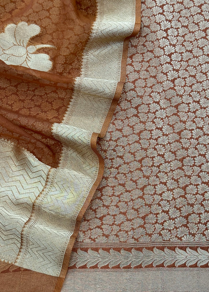 Indian Traditional Wear Brocade Organza Fabric

