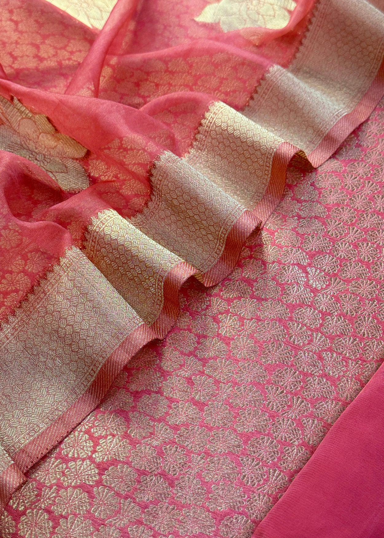 Indian Traditional Wear Brocade Organza Fabric

