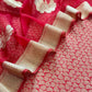 Red Designer Pure Brocade Silk Kurta And Organza Dupatta