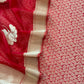 Red Designer Pure Brocade Silk Kurta And Organza Dupatta