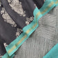 Blue With Black Pure Maheshwari Unstitched Suit Traditional Dupatta