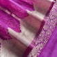 Purple Brocade Kurta With Organza Dupatta