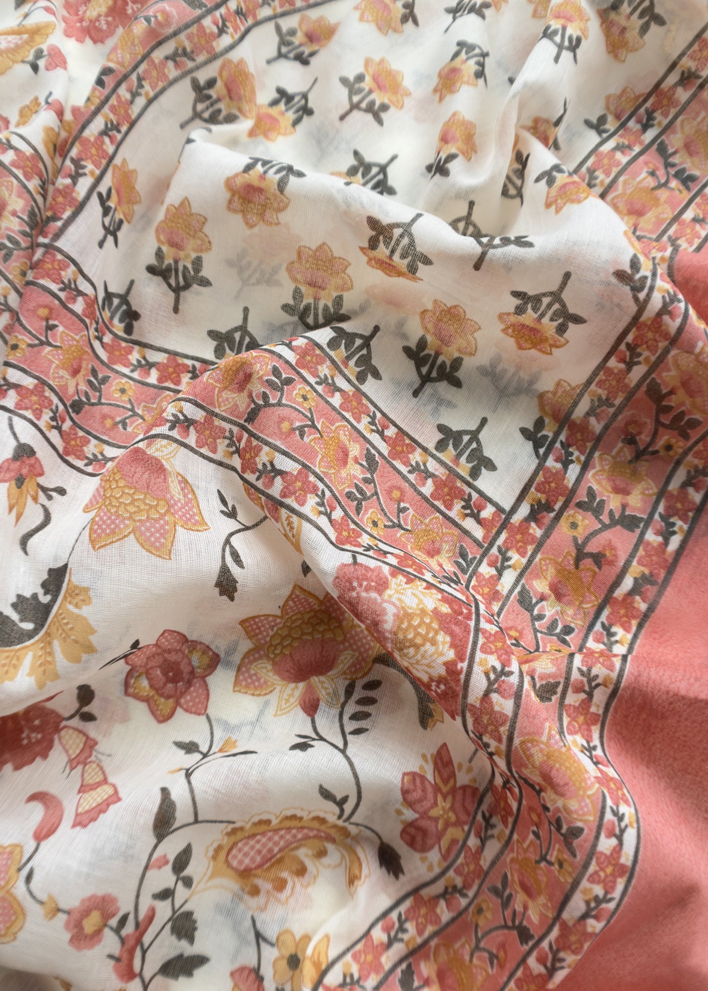 Gajri Pure Cotton Jaipuri Hand-block Print Unstitched Suit