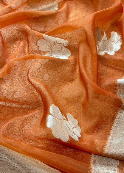 Indian Traditional Wear Brocade Organza F