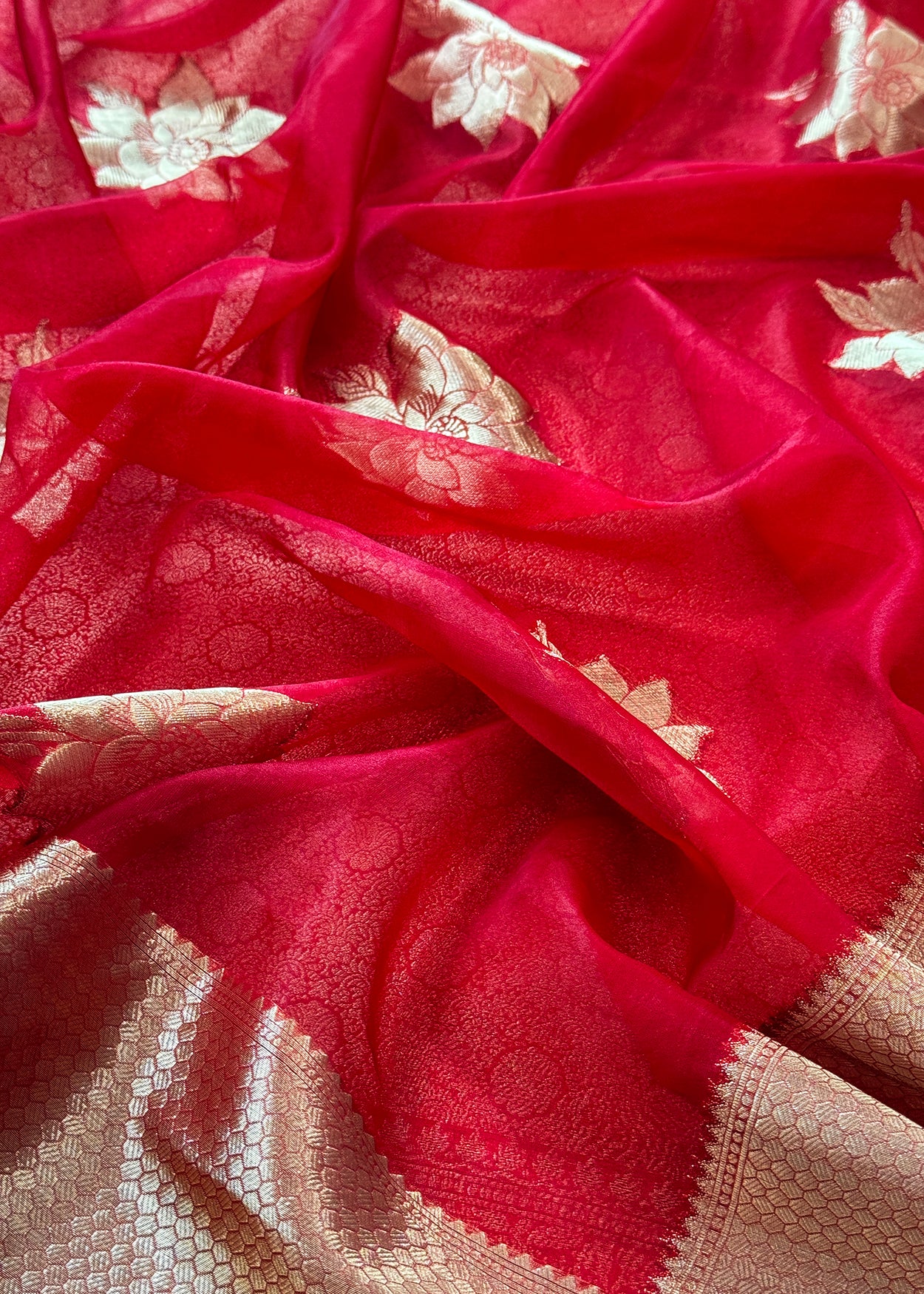 Indian Traditional Wear Brocade Organza 