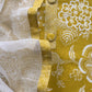 Yellow Pure Cotton Suit Set With Kota Doria Dupatta And Appliqué Work