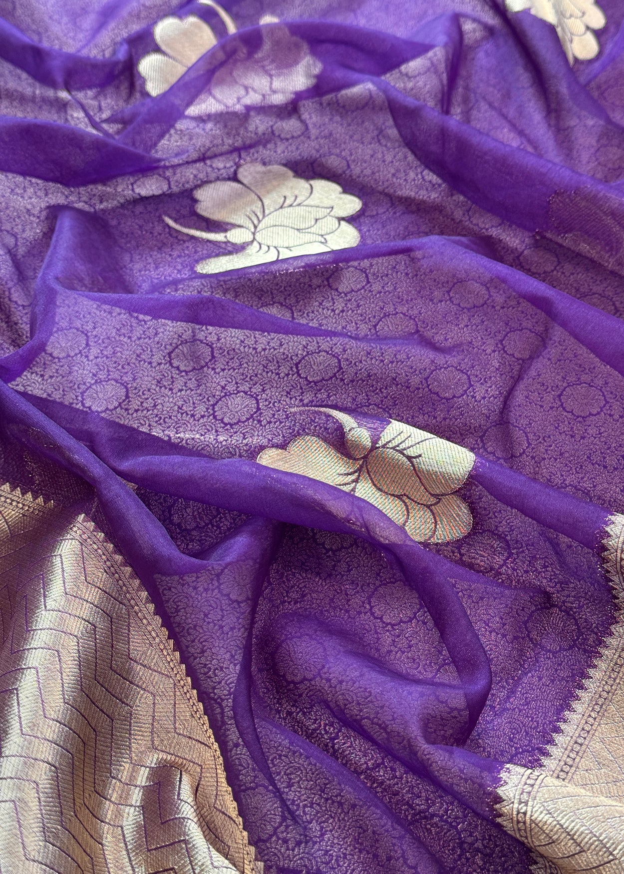 Indian Traditional Wear Brocade Organza 