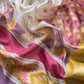 Chrome Yellow Handloom Ikkat Chanderi Suit Fabric With Maheshwari Border
