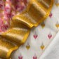 Chrome Yellow Handloom Ikkat Chanderi Suit Fabric With Maheshwari Border