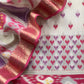 Pink Punch Handloom Ikkat Chanderi Suit Fabric With Maheshwari Border