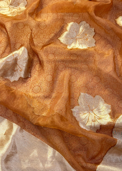 Indian Traditional Wear Brocade Organza 